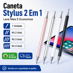 Caneta Touch Capacitiva 2 Em 1 Ponta Fina Para Celular E Tablet