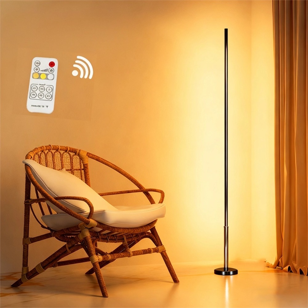 Luminária de Chão LED Premium com de controle remoto luz ambiente de canto Estilo Nórdico Sala G5
