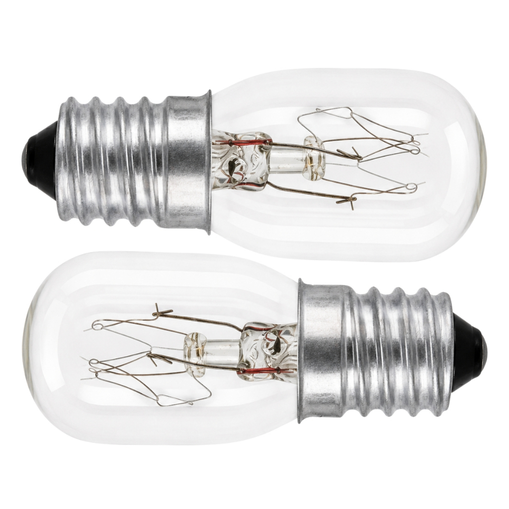 Kit 2 Mini Lâmpadas Incandescentes E14 127V 15W Tubular para Geladeira Refrigerador Bestfer