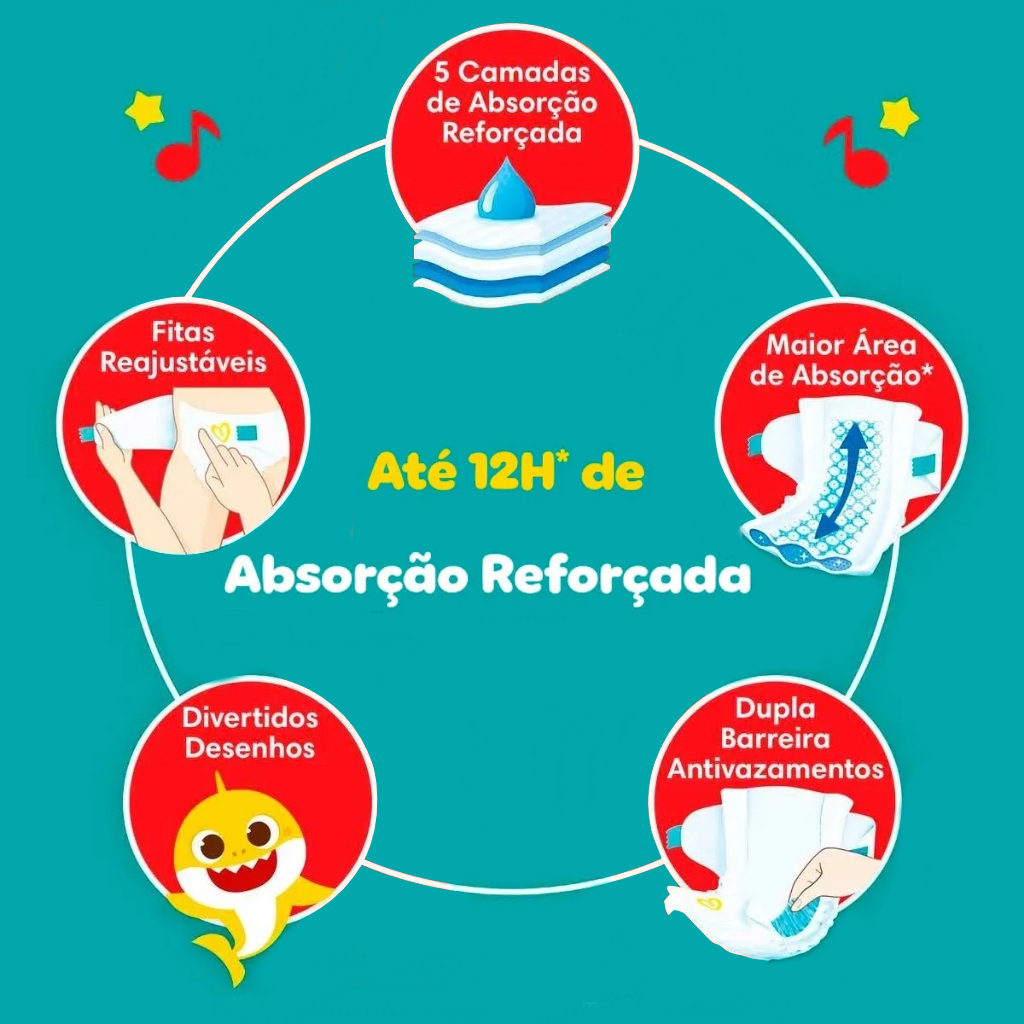 Kit 2ptes Fralda Pampers SuperSequinha P 42un - Total 84unidades — imagem 2 de 2