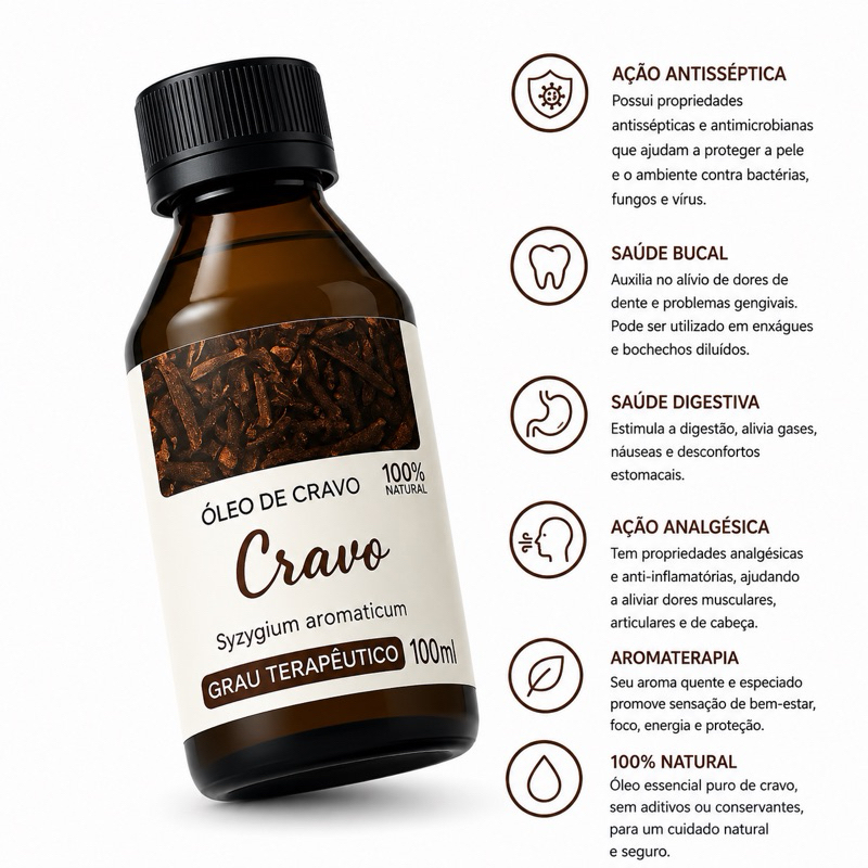 Oleo de Cravo de 100ml - Um Oleo forte natural cheio de beneficios - Concentrado e natural