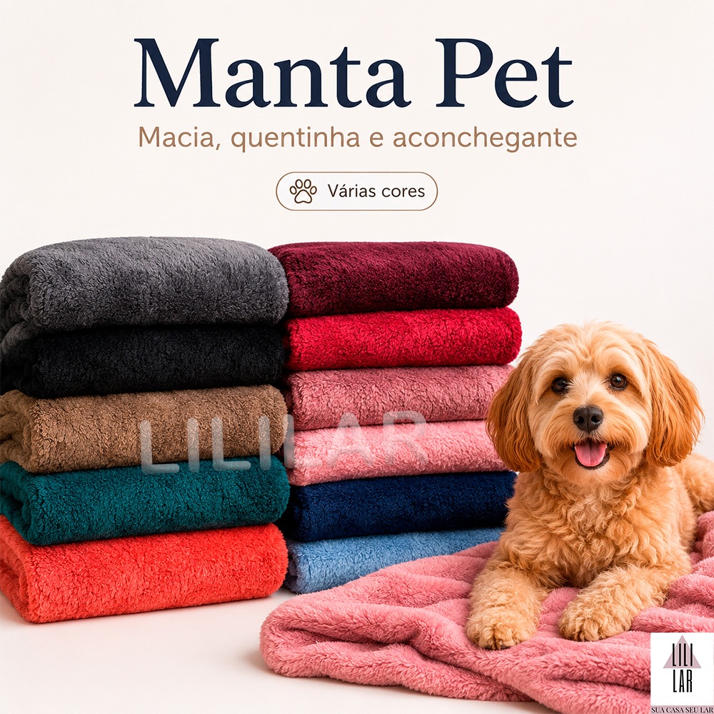 Manta Pet de Microfibra Cobertor Cachorro Gato 1,10m x 90cm