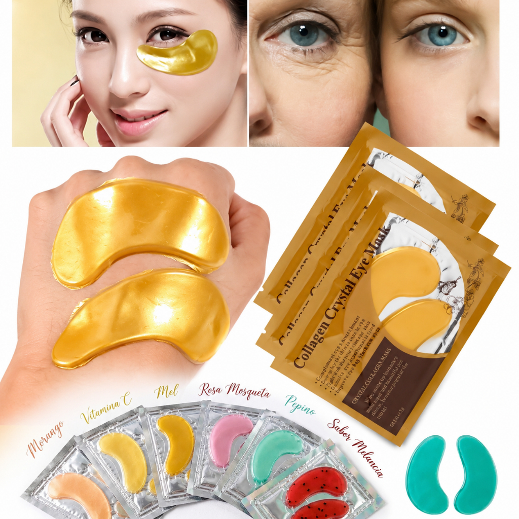 Máscara Para Olheira Colágeno P/áreas Dos Olhos 24K Tratamento e Hidratação Par Proteção