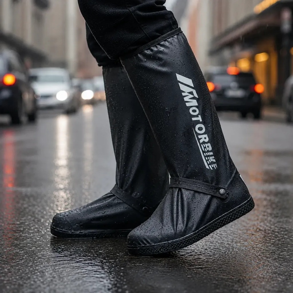 Galocha Capa De Chuva Botas Impermeável De Borracha Prova D'água Para Motoqueiro Moto Unissex