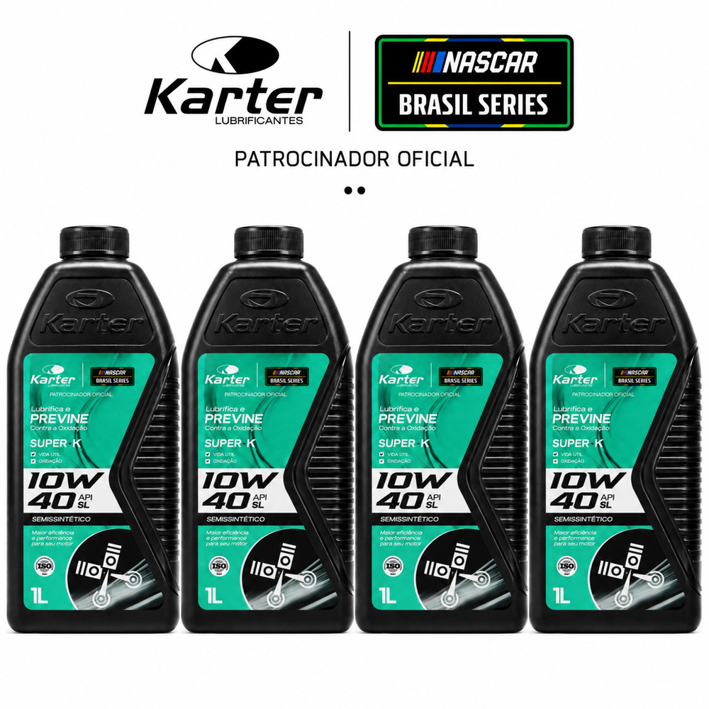 Kit 4 Óleo Karter 10w40 Semissintético API SL 1L