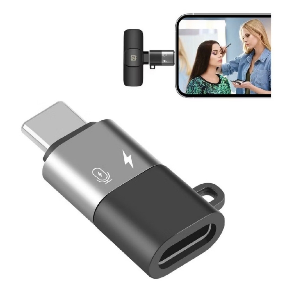 Adaptador OTG Lightning femea para USB C macho iphone ipad 3.0 Microfones Carreg