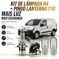 Lampada farol BAIXO / ALTO + LANTERNA FIORINO 1990 ATÉ 2024