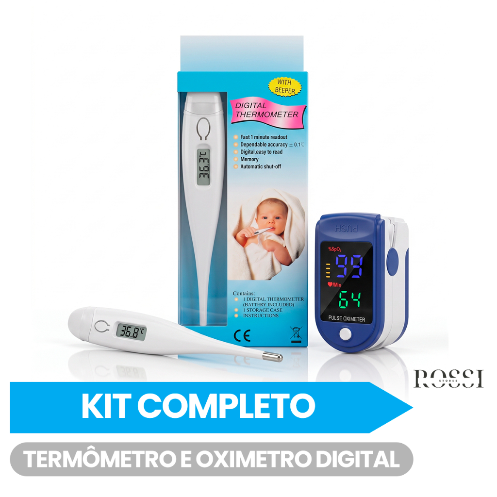 Termômetro Clinico Digital  E Oximetro Digital Pulse
