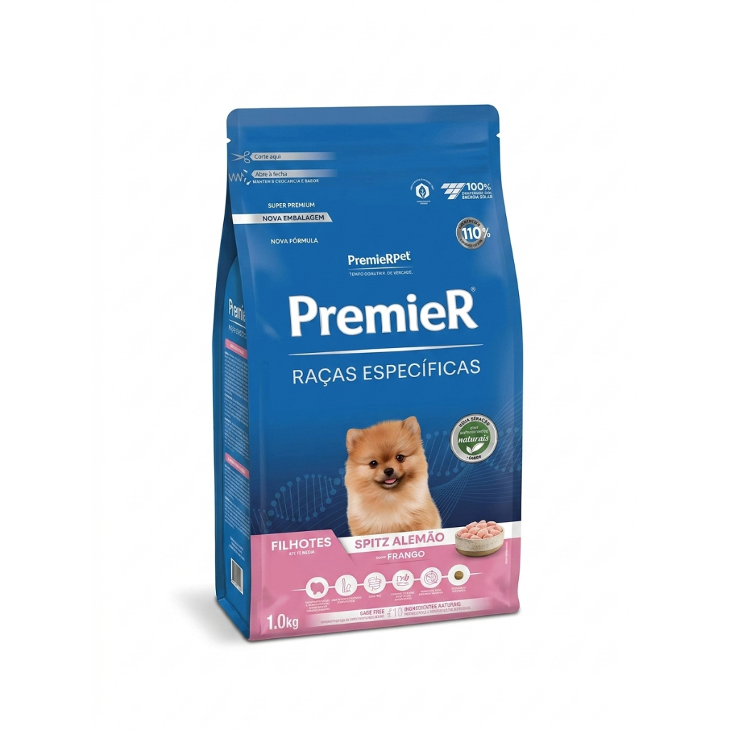 Ração Premier Spitz Alemão Lulu Filhotes Frango 1kg Super Premium Raça Específica