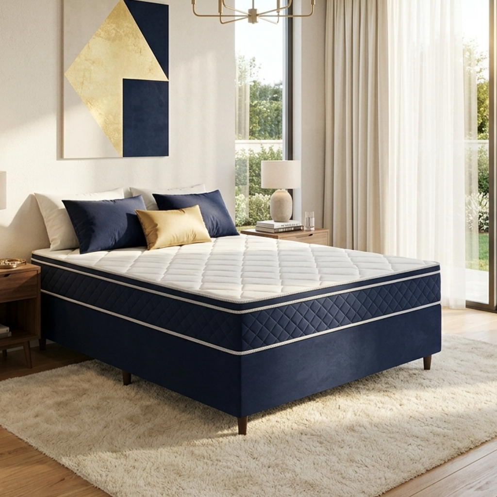 Colchão Casal D33 Magnus + Base 138x188x60 Bom Pastor
