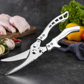 Tesoura Profissional de Cozinha Inox Multifuncional Corta Ossos Frango Peixes Carnes e Le…