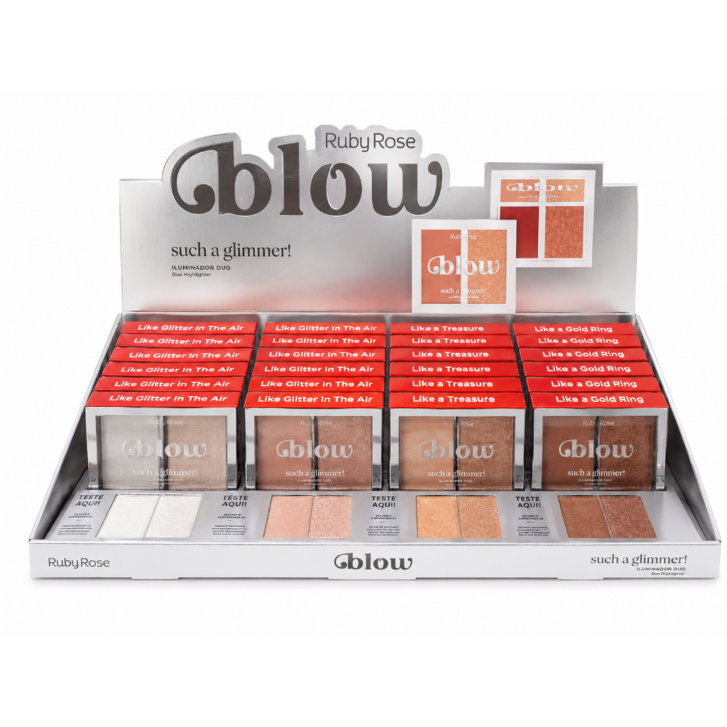 Box 24 Iluminador Duo Ruby Rose Such a Glimmer! Blow HBM705 Efeito Glow Cintilante Iluminado