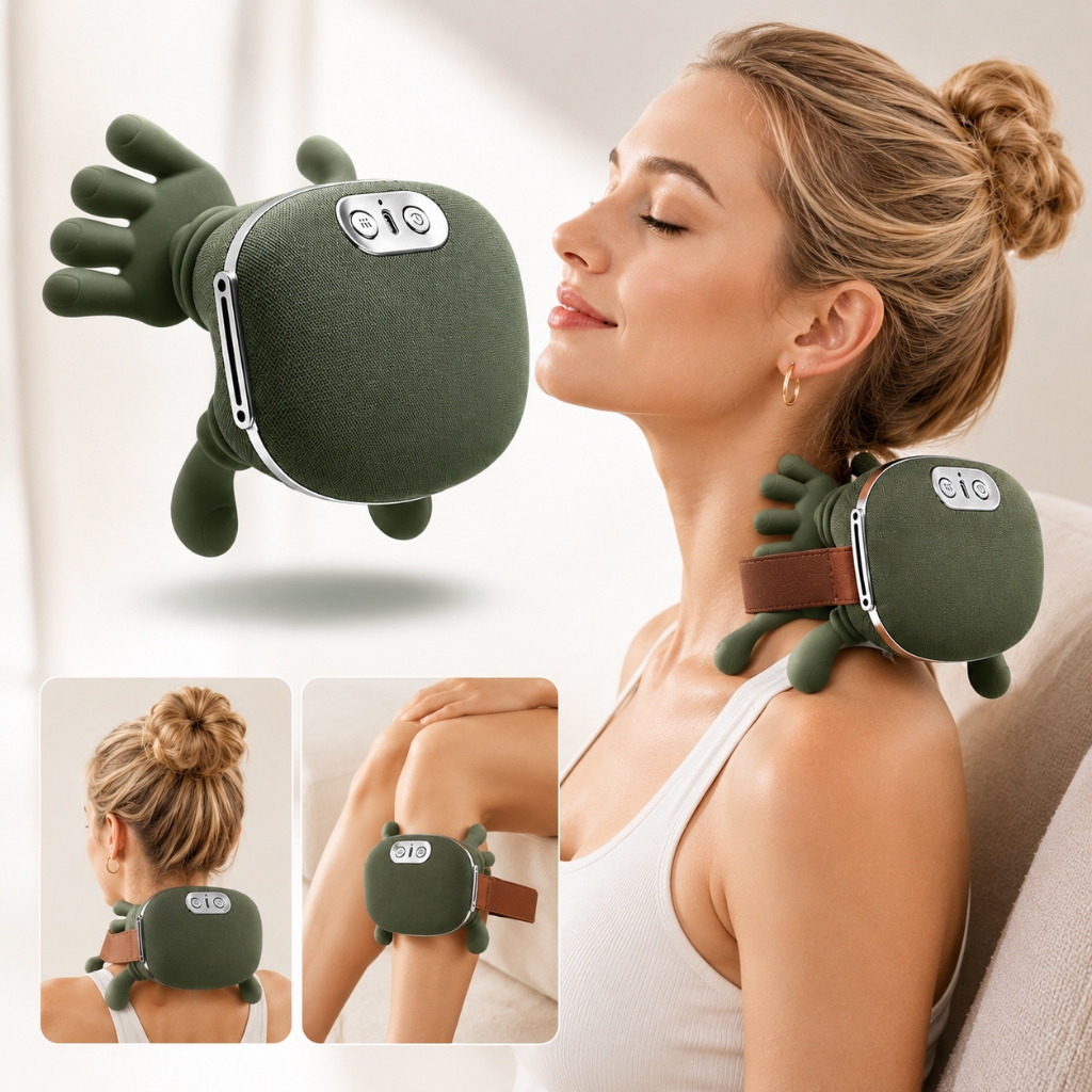 Massageador Pescoço e Ombro Elétrico 8 Pontos com Aquecimento Relaxante Alívio de Tensão