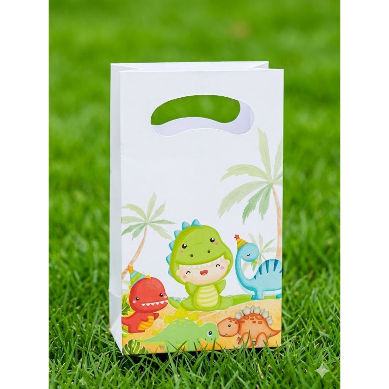 2 Sacolinhas Personalizadas Dino baby, festa de aniversário, eventos, kits, em papel 180g