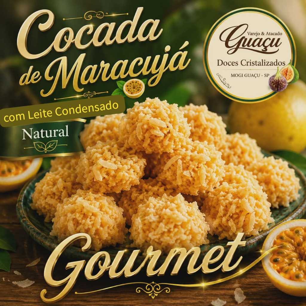 Cocada de maracujá com doce de leite gourmet