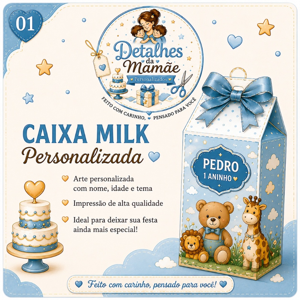 Caixa Milk personalizada - festa infantil/ lembrancinhas/ decoração de mesa - Qualquer tema