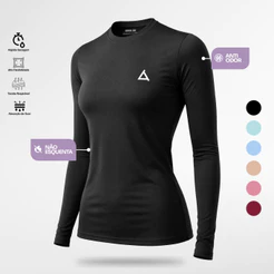 Camiseta Térmica Dry Fit Proteção UV 50+ Feminina Segunda Pele Camisa Manga Longa Unissex Frio Calor