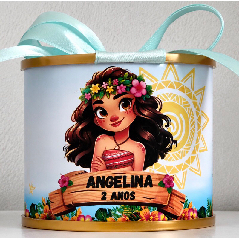 kit Tubolatas Personalizadas Moana | Lembrancinha Aniversário Infantil | Festa infantil