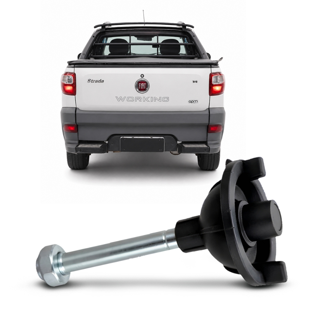 Kit Trava Estepe Strada 98 a 2022 Porca Suporte + Parafuso Estepe Pneu Caçamba
