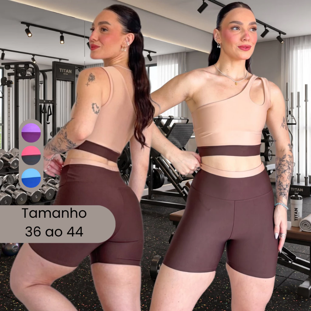 Conjunto Feminino Fitness Short e Top Suplex PREMIUM