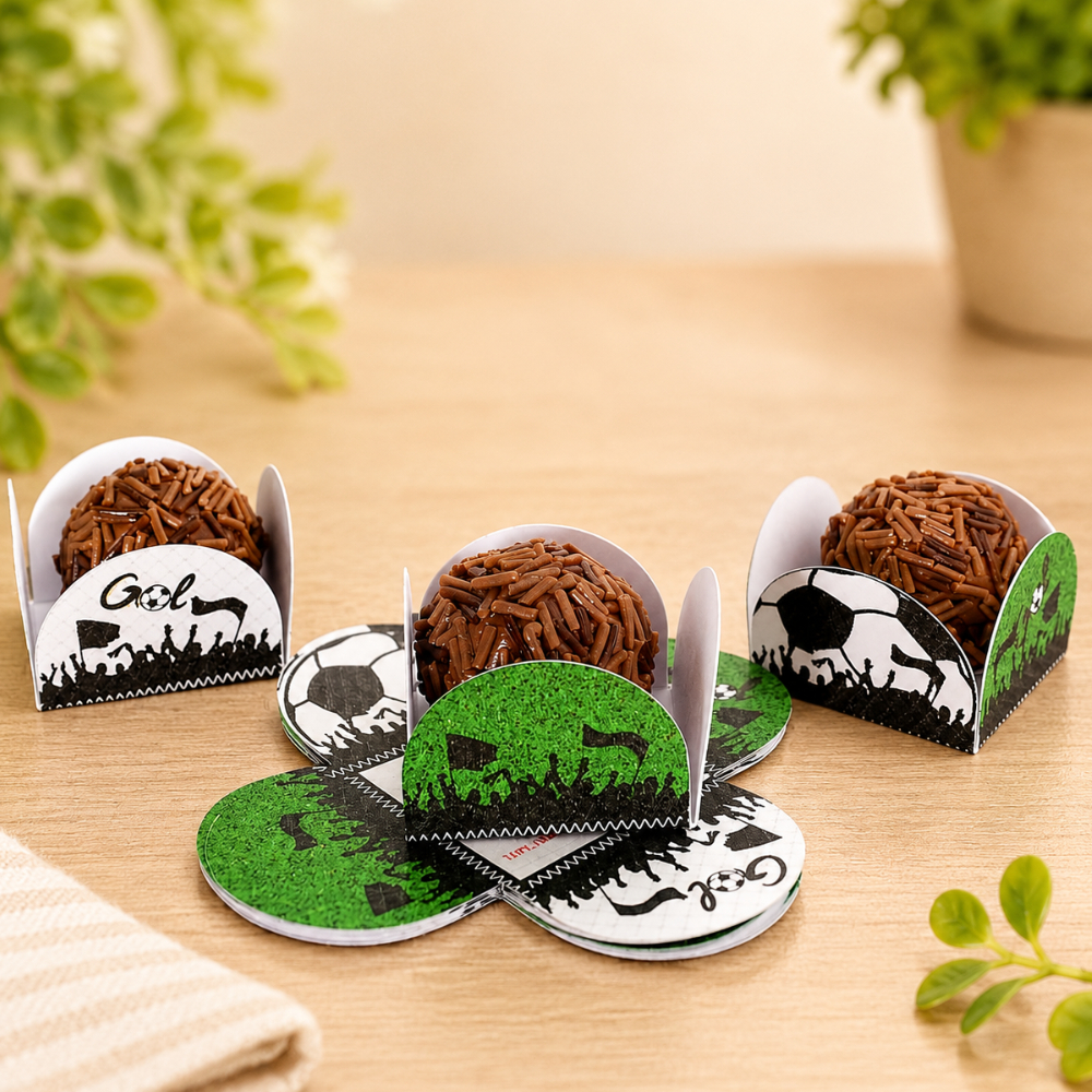 Kit Forminhas Festa Futebol Gol | Forminhas para Doces Mesa de Doces Decoração Festa Infantil Aniversário
