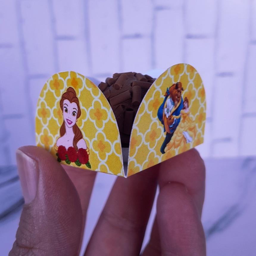 Forminhas para Docinhos Brigadeiro Doce Lembrancinhas Aniversário Bela e a Fera