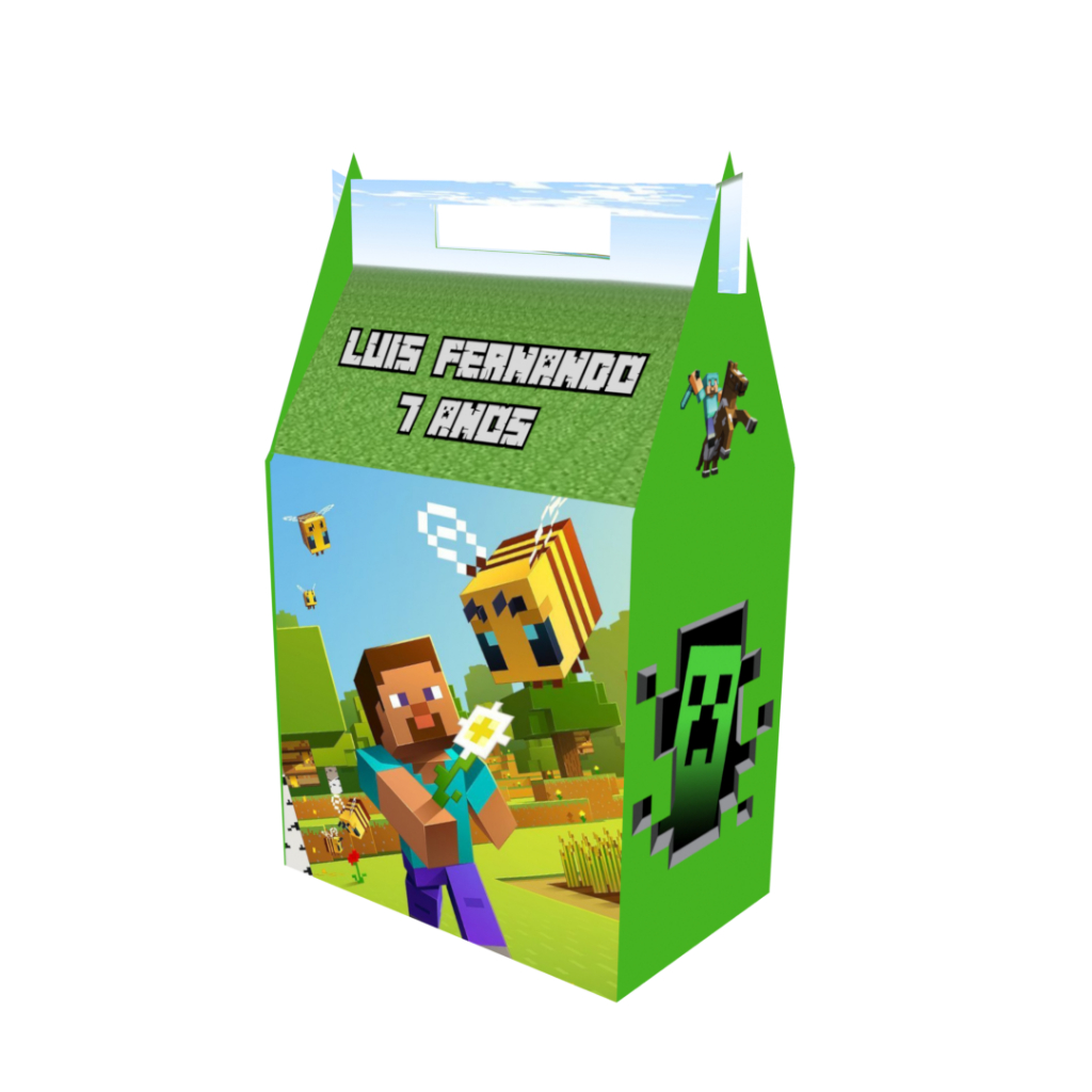 Caixinhas Surpresa Minecraft Personalizadas com Nome e Idade Lembrancinha de Aniversário