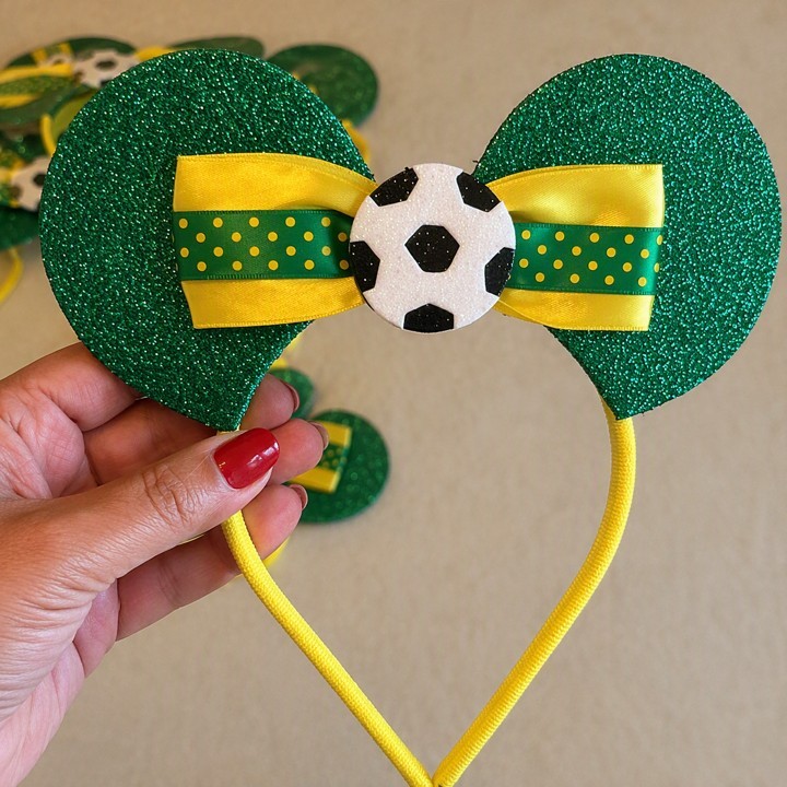 2 Tiaras Arquinho Orelhas Minnie Seleção Brasileira - Linda - Mais vendida - Brasil - Copa do Mundo
