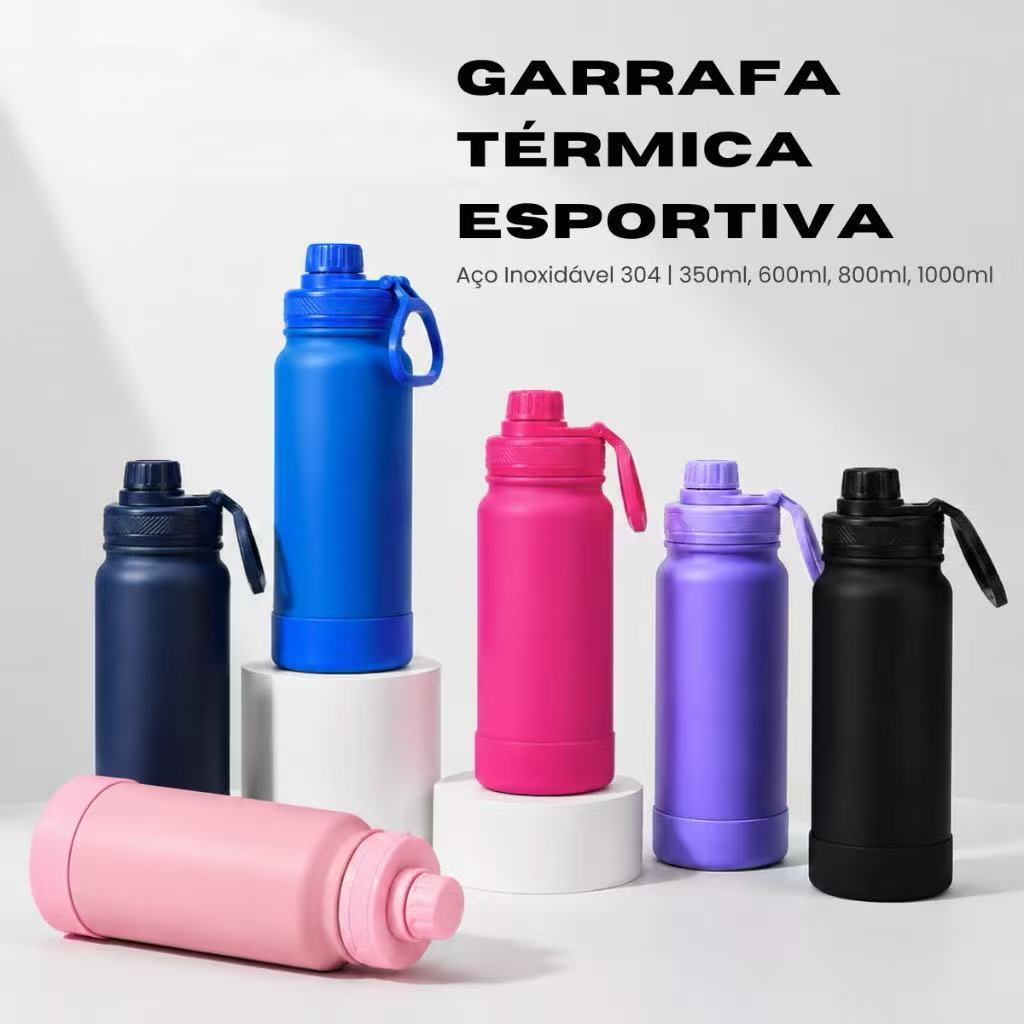Garrafa Térmica com Alça e Base de Silicone