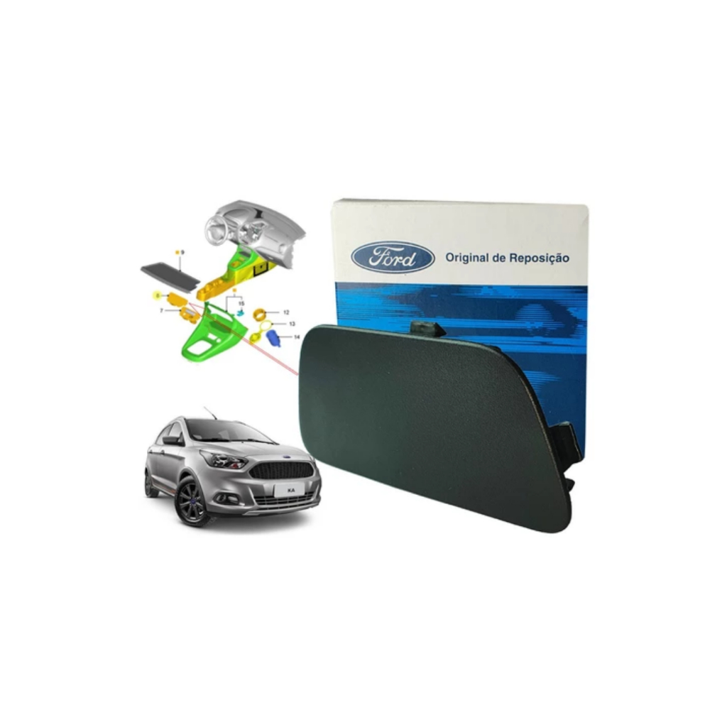 Tampa Do Console Central Preto Ford Ka 2014 A 2017