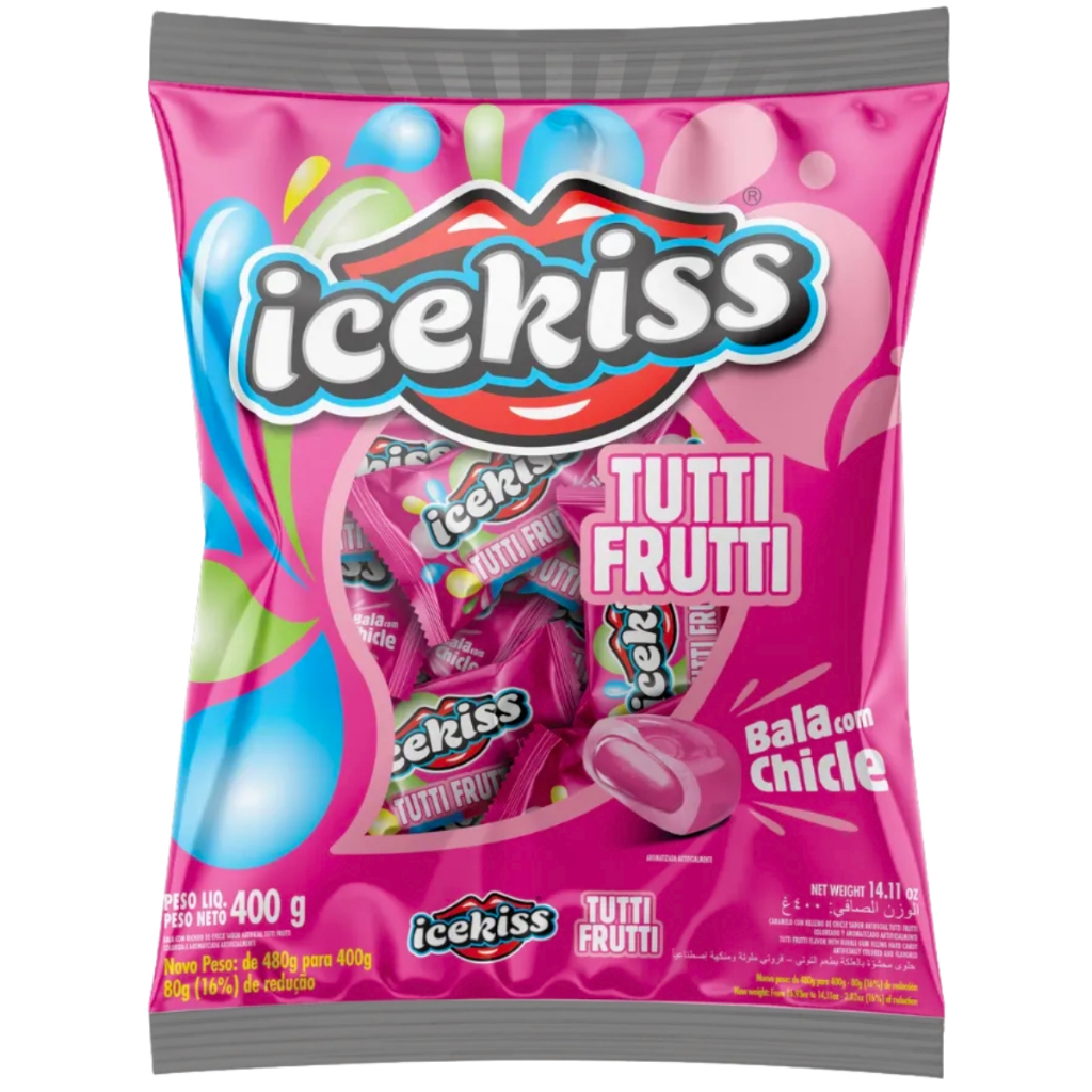 Balas Duras Icekiss Chicle Tutti Frutti 400g Cory