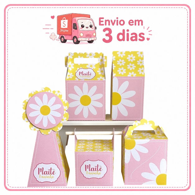 Kit Festa Personalizado Lembrancinha de festa Margarida - caixinha de festa