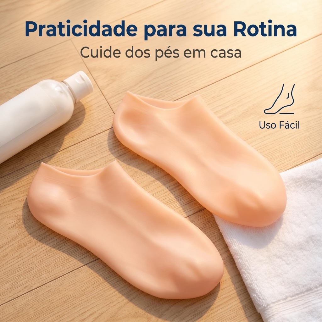 Meia Anti-Rachaduras Silicone Confortável Para Cuidar Pés