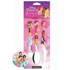 Jogo de Talher Infantil Disney Princesas - 3 Peças Garfo, Faca e Colher - Simonaggio