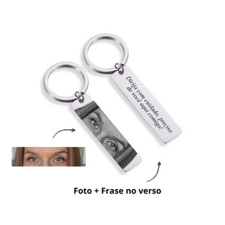 Chaveiro Personalizado Olhar Foto Frase Namorado Casal - Presente com significado