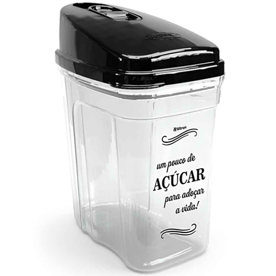 Açucareiro com Tampa 836 ml Nitron para Uso Doméstico Casa Organizada Prático e Funcional