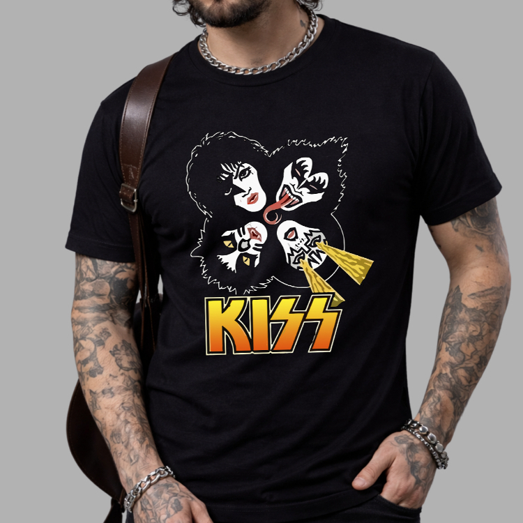 Camiseta Kiss Banda de Rock Musica Internacional Camisa Blusa Unissex Masculino Feminino Plus Size 100% Algodão
