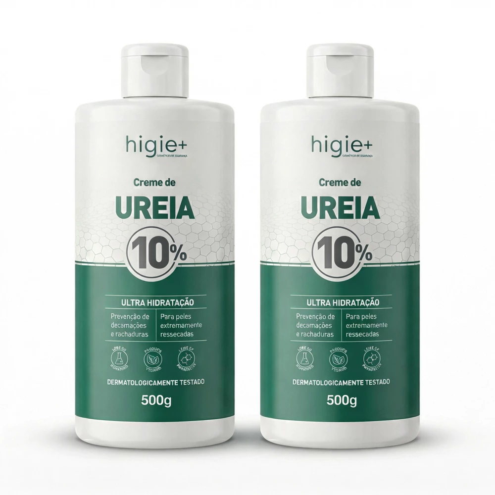 Kit 2 Creme de ureia 10% 500g HIGIE+ | Creme hidratante para os pés | Creme para mãos ressecadas