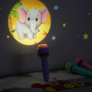 Lanterna Projetora Infantil 24 Imagens Animais Mini Cinema Brinquedo Educativo Criança