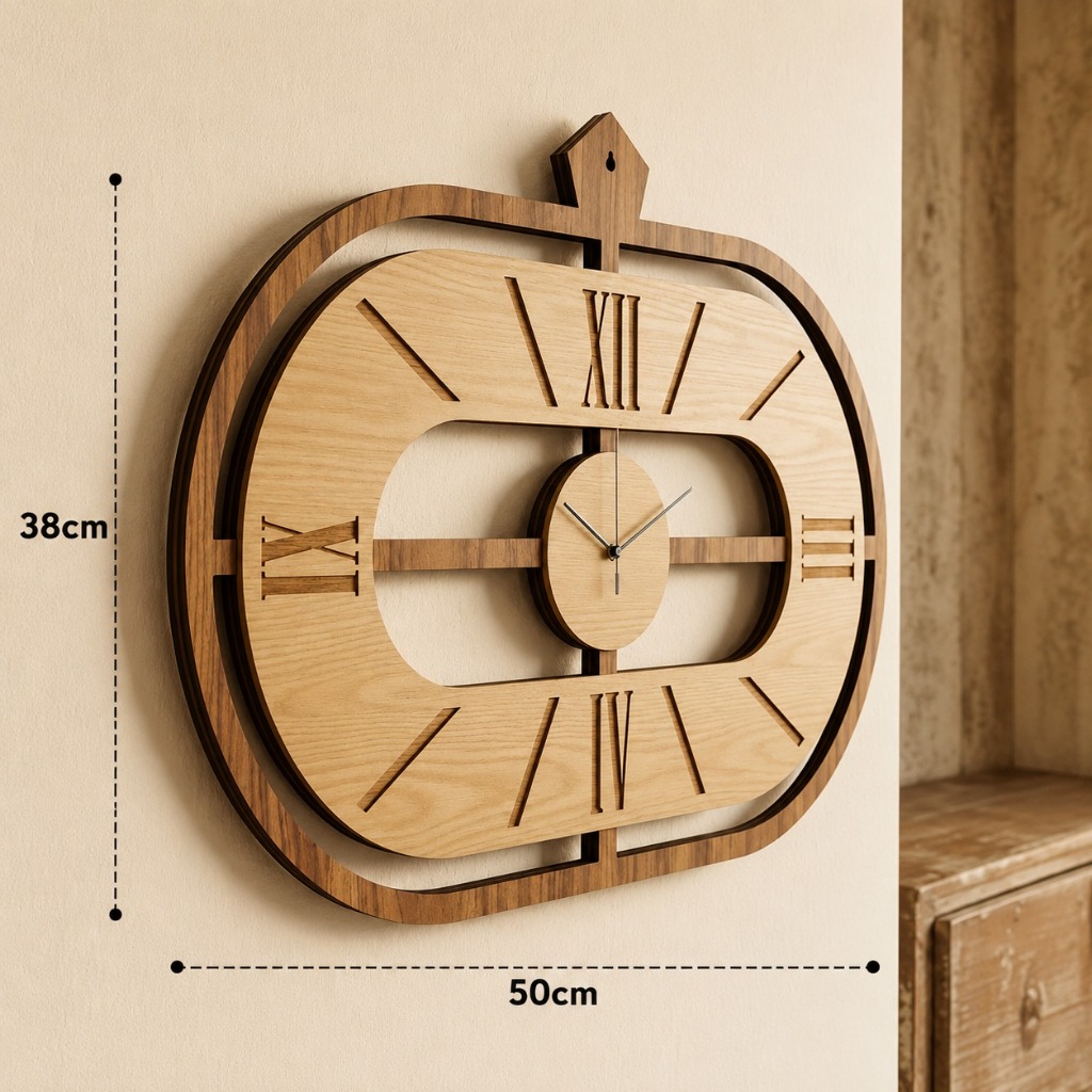Relógio de Parede Decorativo Madeira Laminada Moderno Sala Quarto Escritório Luxo Premium Modelos Únicos