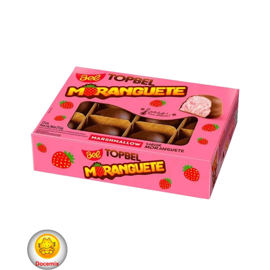 TopBel Ao Leite Recheio Sabor Moranguete 12 un.