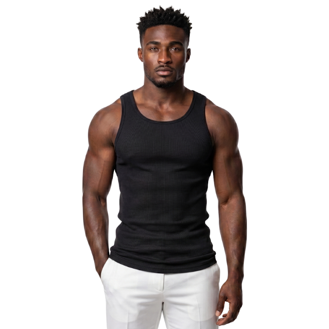 Regata Masculinas Fitness Caneladas Premium Slim Academia Treino Musculação Casual Básica Confortável Americana