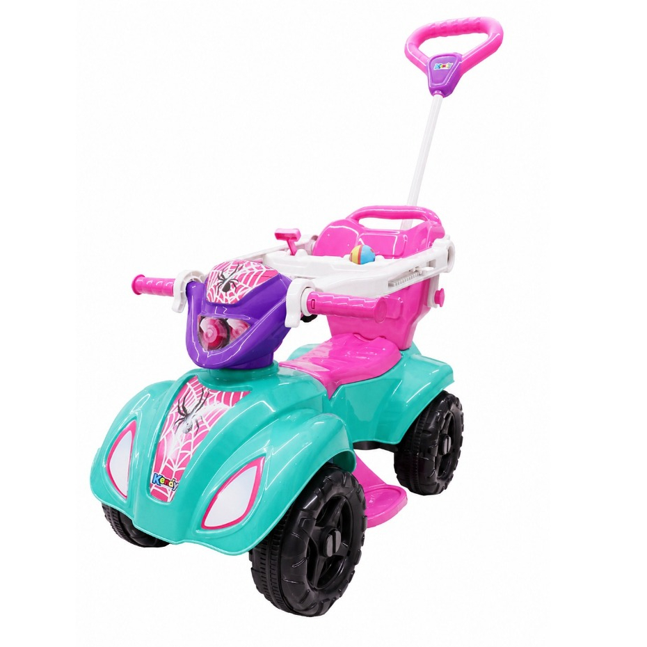 Carrinho de Passeio Quadriciclo Infantil Zociella Com Pedal Empurrador Motoquinh