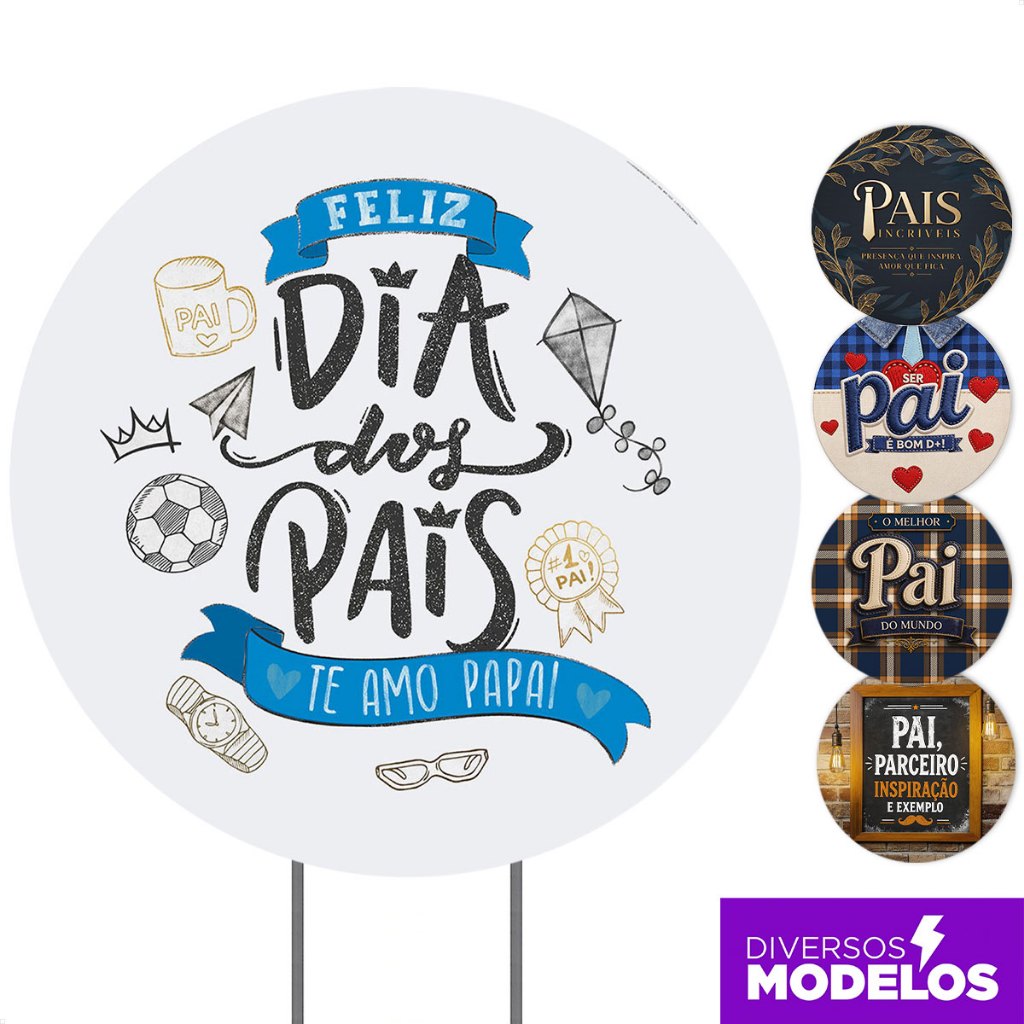 Painel Redondo Dia dos Pais 1,50m Decorativo Em Tecido Sublimado C/Elástico para Festa