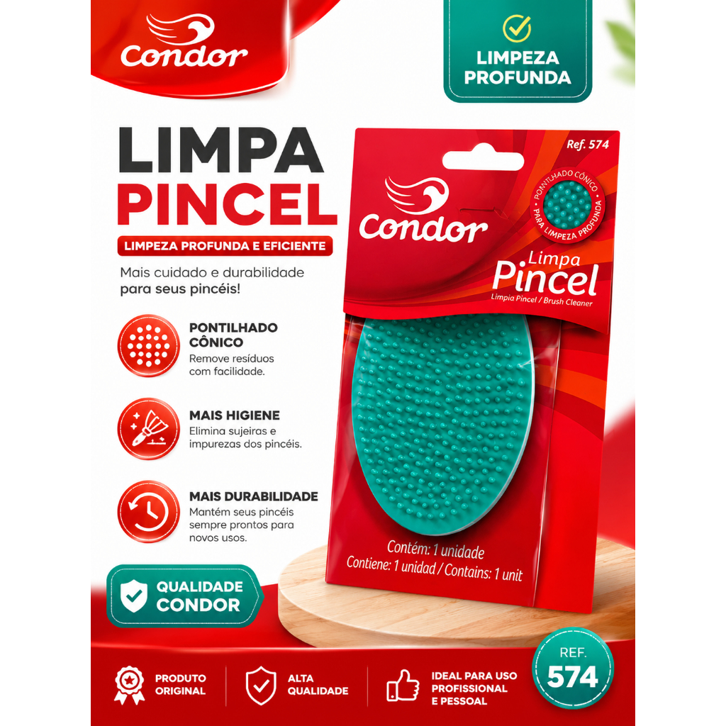 Limpa Pincel Condor Ref. 574 – Limpador Profundo para Pincéis Pontilhado Cônico