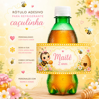 Adesivo para Refrigerante Mini Guaraná - Lembrancinha- Abelhinha, Jardim Encantado, Brawl Stars- Montamos todos os temas