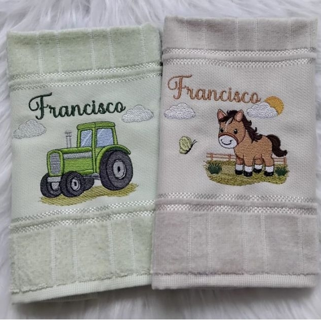 kit 2 toalhinhas de boca escolar, creche, toalhinha de boca infantil personalizada com nome