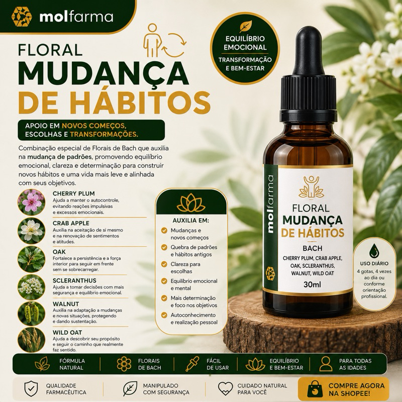 Floral Mudança de Hábitos Bach – 30ml