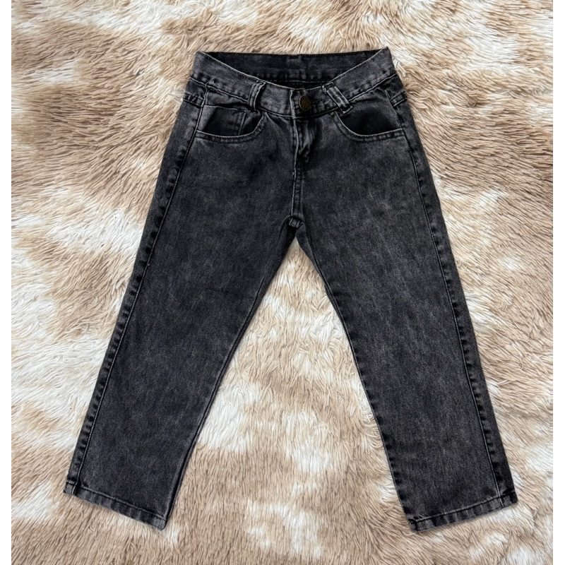 Calça Jeans Menino infantil Denim Grafite Com Botão Juvenil S.M
