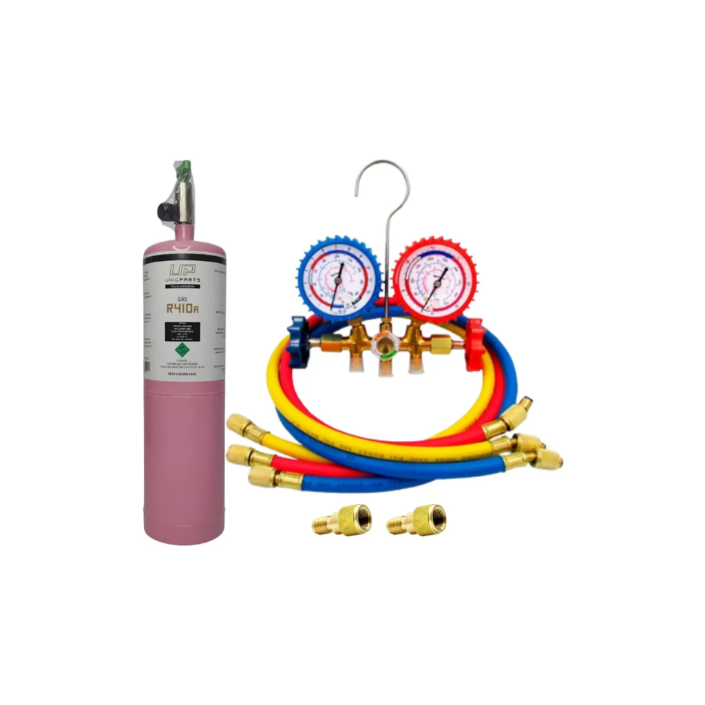 Kit Gas R410 Manifold R12/r22/r134a + Par Adaptador R410a